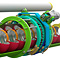 加速器イラスト サムネイル22、ILCイラスト／超伝導空洞（色分け）／監修：高エネルギー加速器研究機構 早野仁司先生