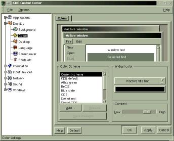 KDE Desktop Colors Snapshot