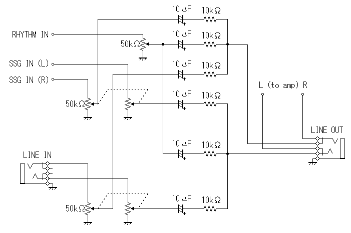 Stereo mixer schematic