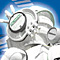 2004, thumbnail 02, Robot on the run / Main visual image for the leaflet of Applied Computer Science dept., Tokyo Polytechnic University
